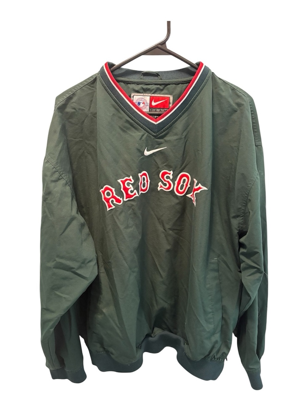 Nike Team Red Sox Green Pullover Center Swoosh - Picture 1 of 9